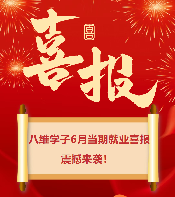 八维职业学校6月学子当期就业喜报震撼来袭！